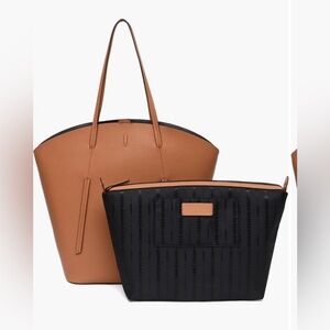 Thacker - Tocar Leather Tote Bag with removable pouch- NWT